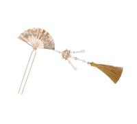HONITANO Retro Chinese Style Flower Hairpin with Tassels Metal Enamel Hanfu Hair Chopsticks for Women Elegant Oriental Hair Stick for Weddings Parties and Cultural Cosplay Accessories