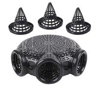 HONITANO Reusable Crawfish Trap Set with Lid and 3-Hole Black Eel Catcher Cage, Wear-Resistant Minnow Fishing Bait Trap for River and Ricefield Fish, Portable Fish and Shrimp Mesh Net for