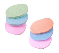 HONITANO Reusable Facial Exfoliating Sponges 6pcs Set with Thick and Thin Seaweed Scrubbers, Multi-Function Face Scrubbers for Travel and Household Skincare Random Color