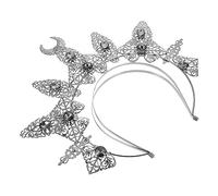 HONITANO Rhinestone Crown Headband Dark Baroque Water Drop Costume Headpiece for Women Festival Party Photo Prop