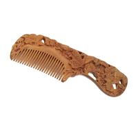 HONITANO Sandalwood Fine Tooth Wooden Comb for Women Compact Decorative Hair Accessory with Butterfly Flower Carvings Natural Fragrance Ergonomic Design for Smooth Styling and Detangling