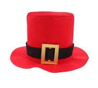 HONITANO Santa Claus Top Hat with Buckle for Adults Unisex Red Christmas Hat with Band Decoration Comfortable Non Woven Material Unique for Holiday Parties and Festive Carnivals
