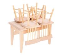 HONITANO Scale Wooden Chair Figurines Retro Style Small Seat for Dollhouse Furniture DIY Painting Accessories and Desktop Ornaments Random Wood Grain Color Stable Lightweight Random Color