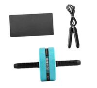 HONITANO Silent Ab Roller Wheel with Knee Pad and Non-slip Handles for Women Blue Fitness Core Trainer with Jump Rope Posture Correcting Gym Equipment for Home Workout