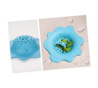 HONITANO Silicone Kitchen Sink Strainer Blue Flower Shape Filter Basket Hair Catcher for Bathroom Washbasin Bath Tub Laundry Tub Compatible with Drains