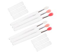 HONITANO Silicone Lip Makeup Brush Set 6pcs with Covers, Soft Paillette Lipstick Applicators for Lip Mask and Eye Shadow, Portable Makeup Tool for Women’s Beauty Routine
