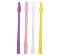 HONITANO Silicone Stir Sticks 4pcs 10cm Reusable Cosmetic Mixing Rods for Face Mask Diy Beauty Tools in White Yellow Pink Purple