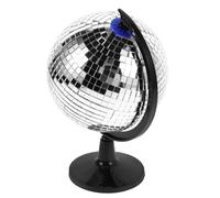 HONITANO Silver Disco Globe Decorative Desk Toy with Rotatable Display | Reflective Disco Ball Design, Handcrafted Plastic and Glass Build, Office Desk Decor, Creative Artistic Style