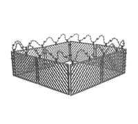 HONITANO Simulation Miniature Barbed Wire Fence Set, Black Plastic Wired Mesh Model for Military, Prison and War Scene Layout, 12pcs Decorative Garden and Landscape Craft Fence