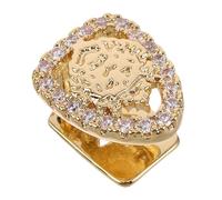 HONITANO Single Gold Tooth Cap Hollow Engraved Grill for Teeth Hip Hop Style Cosplay Jewelry Lightweight Accessory for Men Women Party Performance