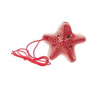 HONITANO Six-hole Ceramic C Key Ocarina Shape Portable Musical Instrument for Beginners Beach Party Favors Educational with Authentic Tone and Bright Red Glaze