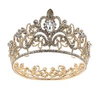 HONITANO Sparkling Rhinestone Bridal Crown Headband for Women Comfortable All-day Wear Wedding Tiara Hair Accessory Secure Fit Crystal Princess Headpiece for Bridal Parties