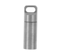 HONITANO Stainless Steel Mini Pill Box Portable Outdoor Survival Medicine Container Camping Keychain Holder for Daily Vitamins and Emergency Use