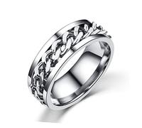 HONITANO Stainless Steel Spinner Ring for Men and Boys Stylish Durable Finger Band with Unique Printed Design with Gift Box Simple Chic Fashion Jewelry