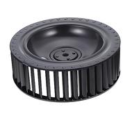 HONITANO Sturdy Black Metal Wind Wheel for Range Hood Motor Accessory, Wear-resistant with Creative Design, for Kitchen Exhaust Fan Replacement and General Exhaust Fan Use