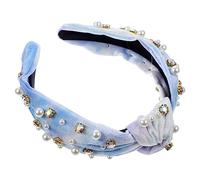 HONITANO Tie-dye Pearl Hair Accessories Wide Headdress for Women Knot Headband Pearl Embellishments for Birthday Parties and Weddings