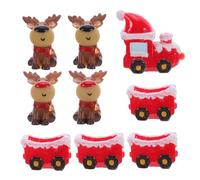 HONITANO Train Elk Sculpture Train Table Ornaments Christmas Village Holiday Decor Decorative Xmas Vehicle Decorations Reindeer Crafts Resin