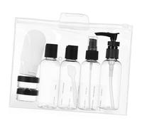HONITANO Travel Toiletry Bottles with Refillable Containers Spray and Cream Dispensers Labelled for Easy Identification Portable Storage Bag Included for Skincare and Shower Products