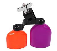 HONITANO Two-tone Plastic Cowbell Percussion Instrument, High and Low Tone Bicolor Noisemaker, Drum Kit Cow Bell Accessory for Sports Events and Music Performances (purple and Orange