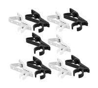 HONITANO Universal Lavalier Microphone Clips 10pcs Set 5 Black 8.5mm 5 White 6mm Mic Mount Clips for Lapel Tie Suitable for Lavalier Mics
