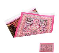 HONITANO Vintage Dollhouse Rug Miniature Polyester Floor Mat Traditional Oriental Pattern Decorative Carpet for Doll House and Photography Props
