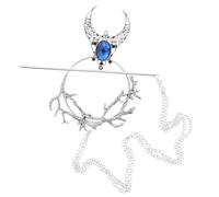 HONITANO Vintage Hairpin Alloy Blue Rhinestone-studded Witch Hair Stick for Halloween Themed Activities, Costume Accessory
