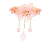 HONITANO Vintage Hanfu Style Hairpin with Elegant Tassels Spring Clip Half Up Hair Accessory for Women for Weddings Performances Casual Outings Chinese Floral Retro Headpiece