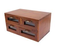 HONITANO Vintage Makeup Organizer Drawer Wooden Skincare Case Desktop Storage Box Drawers for Cosmetic Storage and Dressing Table