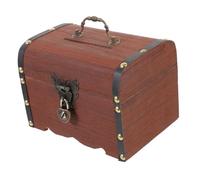 HONITANO Vintage Wooden Jewelry Box with Lock Retro Storage Chest for Saving Money Keepsakes and Small Treasures Decorative Wooden Craftsmanship for Bedroom Living Office Use