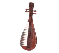 HONITANO Vintage Wooden Scalp Scraping Comb with Pipa Shape Retro Massage Detangling Comb for Women and Men Suitable for Curly Thick Tangled Hair Creative
