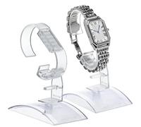 HONITANO Watch Display Stand Holder with Safe Mounting Base Practical and Nice-looking Adjustable 2 Pcs Acrylic Jewelry Showcase for Men and Women Suitable for Home or Retail Use