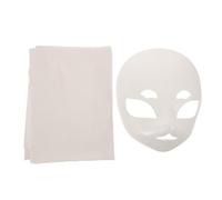 HONITANO White Animal Skull Cosplay Mask DIY Blank Plastic Therian Head Base with Bandage for Masquerade Rave Halloween Costume Accessory