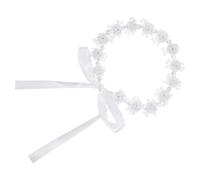 HONITANO White Crystal Handmade Soft Clay Flower Headband for Brides Bridal Wedding Hair Accessory for Women and