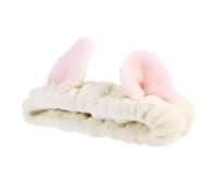 HONITANO White Fleece Cat Ears Headband for Women Soft Elastic Hair Hoop for Face Washing Makeup Hairstyling Winter Warm Hair Accessory Cozy Korean Style Hairband