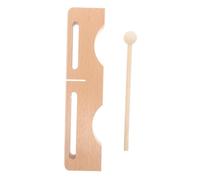 HONITANO Wood Block Percussion Instrument with Mallets Dual Bass Tones for Wide Sound Range Ergonomic Handheld Wooden Rhythm Block for Traditional Music Performances Light Yellow