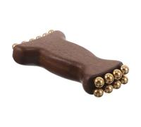 HONITANO Wood Facial Massage Tool with Brass Beads, Small Green Sandalwood Manual Face and Neck Massager for Skin Care and Fascia Lifting in Facial Therapy