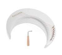 HONITANO Wooden 7-string Moon Shaped Lyre Harp with Tuning Wrench, Beginner Friendly Music Practice String Instrument for Adults, Compact Crescent Lyre for Learning and Playing