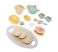 HONITANO Wooden Afternoon Tea Set for Playhouse Tea Party Set Safe and Enhances Fine Motor Skills for Parent Interaction