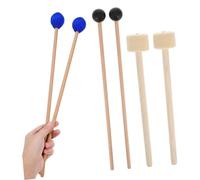 HONITANO Wooden Bass Drum Mallets Set 6 Pcs Sturdy Percussion Mallets for Wood Xylophone Bell Practice with Assorted Colors and Variety of Styles
