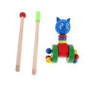 HONITANO Wooden Cartoon Animal Push Walker for Smooth Indoor Movement Cognitive Skill Development Safe Rounded Edges Lightweight Portable Push Car for Boys