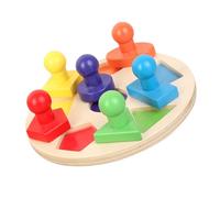 HONITANO Wooden Geometric Shape Puzzle Colorful Educational Cognition Playthings for Safe Water Paint Montessori Learning Game for Shape and Color Recognition