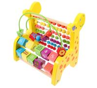 HONITANO Wooden Giraffe Counting for Educational Learning Aid with Non-toxic Paint Smooth Surface Early Cognition Beads Activity for Preschool