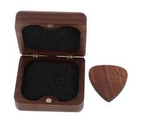 HONITANO Wooden Guitar Picks with Walnut Plectrums and Portable Case Ergonomic Rounded Thumb and Finger Picks for Acoustic Electric Guitars Bass and Ukulele Accessories for Musicians and