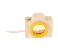 HONITANO Wooden Kaleidoscope Camera with Prism Lenses for Paintable DIY Creative Portable Educational Learning Tool for Early Childhood Development and Visual Stimulation