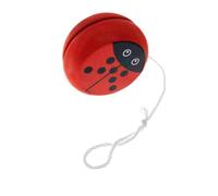 HONITANO Wooden Ladybird Yo Yo for Smooth Finger Plaything with String Wrist and Hand Eye Coordination Trainer Compact Red Early Education Gift