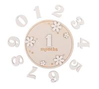 HONITANO Wooden Monthly Cards Progress Markers White Daisy Birth Announcement Decorative Discs for Newborn Photos