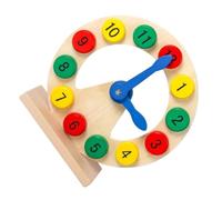 HONITANO Wooden Number Clock Educational Cognitive Puzzle Teaching Tool for Ages Montessori Style Learning Aid with Shape Recognition and Imagination Development