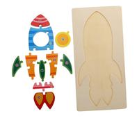HONITANO Wooden Rocket Puzzle Educational for Thick Large Safe Smooth Surface Enhances Spatial Reasoning Hand Eye Coordination and Concentration Development