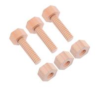 HONITANO Wooden Screw Construction for Building Blocks with Engineering Tool Screws and Little Nuts Safe Educational Building Blocks for Fine Motor Skills Development and Interactive Play