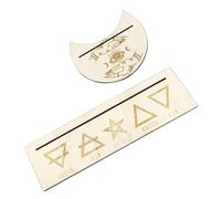 HONITANO Wooden Tarot Card Holder Moon Shape Decorative Stand for Wiccan Rituals Compact Handmade Display Easel for Altar Decoration and Card Reading